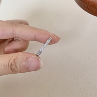 Bague unisexe minimaliste style Instagram, design de niche, ultra-brillante, électroplaquée, micro-sertie, demi-rangée, avec dix verres, cercle uni