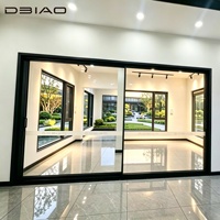 Puerta Corredera Moderna de Fibra de Vidrio Ultra Delgada con Marco Estrecho y Resistente, 24 mm de Grosor Visible para una Vista Panorámica, Uso en Exteriores y Centros Comerciales