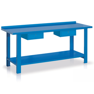 Tecnotelai <b>workbench</b> with <b>steel</b> top and 2 drawers 2000x670x860mm - Product Image 1
