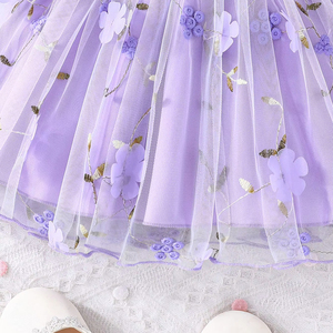 ชุดเดรสเด็กผู้หญิงแฟชั่นลำลองฤดูร้อน คอทรงโอ ความยาวระดับเข่า ผ้าฝ้ายตาข่าย ระบายอากาศได้ดี ไม่ยับ ทนทาน ใช้งานได้หลากหลาย - Product Image 5