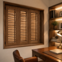 Porte pliante en bois massif, couleur bois naturel, persiennes réglables, lames orientables, séparateur de pièce, volet de fenêtre