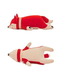 Animaux en peluche renard avec écharpe en peluche, 1 pièce, prix d'usine, jouet en peluche, renard souriant avec Expression faciale, oreiller pour literie d'hiver - Product Image 2