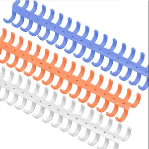 DIY plastik bağlayıcı şerit gevşek yaprak yüzük bağlayıcı klip dizüstü Spiral bobin klipleri kağıt plastik kitap bağlayıcı okul için