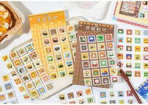 <span class=keywords><strong>2</strong></span> Hojas de Papel Estampado Autoadhesivo de Estilo Retro, Mini Sellos Decorativos para Fiestas - Product Image 5