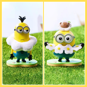 Caja Sorpresa de Figuras de PVC de MINISO <span class=keywords><strong>Minions</strong></span> Flower Park, Estatua Decorativa para Escritorio, Juguetes de Caja Sorpresa Personalizados al por Mayor - Product Image 3