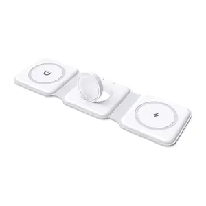 3 in 1 pieghevole Wireless caricatore rapido magnetico pieghevole Pad compatibile per iPhone 15/Max/14 Apple Watch AirPods Pro