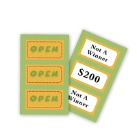 Custom Windows Pull Tab Tickets Cartoon Pattern Games Peel Off Lottery Tickets Pull Tabs Games Cards Break Open Ticket