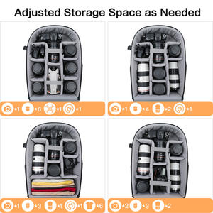 Mochila para Fotografía al Aire Libre, Impermeable, con Cierre de Cremallera, Almacenamiento para Cámara Digital, Dron y Computadora - Product Image 2