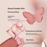 Palette de fards à paupières mate imperméable cinq couleurs effet papillon flottant, personnalisable OEM/ODM, pour usine de maquillage multicolore transfrontalière