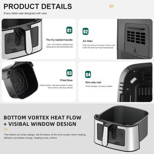 Appareils <span class=keywords><strong>électroménager</strong></span>s de cuisine de marque OEM ODM 10L friteuses à air intelligentes portables électriques domestiques 110v / 220v 1700w - Product Image 5