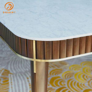 Mesa de Comedor de Estilo Moderno con Tablero de MDF y Patas de Metal, Muebles de Comedor Económicos para el Hogar - Product Image 3