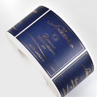 Etiqueta Autoadhesiva Flexible de Impresión Azul Personalizada de Alta Calidad para Whisky o Vodka en Envases de Vino o Bebidas