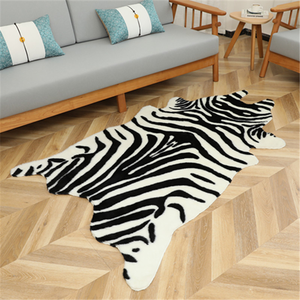 Alfombras de Piel Sintética de Poliéster con Estampado de Animales de Zebra, Piel de Animales de Imitación, Forma Natural, Lavable, Pelo Alto, Antideslizante, para Uso Doméstico - Product Image 4