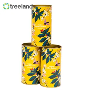 Customized Cylinder Printed Round Kraft Paper Tea Can Bag Packaging Tubes Box