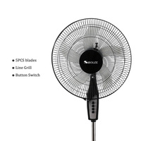 Ventilateur portatif de 16 pouces avec logo personnalisé Ventilateur de sol sur pied simple à bas prix 5 pièces à pales Ventilateur sur pied puissant pour la maison