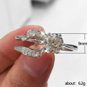 Anello F983 in oro bianco con diamante taglio brillante rotondo, colore G naturale, gioiello da fidanzamento da donna - Product Image 4