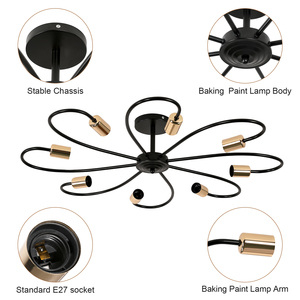 Hiện đại tối giản cá tính phòng khách phòng ăn Trần Đèn chùm Ánh sáng sáng tạo hiện đại lãng mạn phòng ngủ vàng - Product Image 6