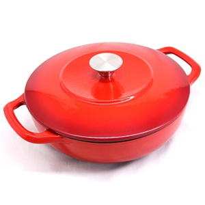 Casserole peu profonde en <span class=keywords><strong>fonte</strong></span> émaillée avec couvercle, modèle hollandais, en promotion – Caractéristique principale : design peu profond - Product Image 6