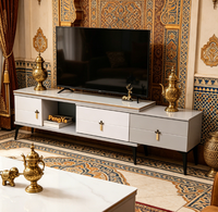 Ensemble de meuble TV et table basse de style nordique moderne, avec une construction durable, pour la maison, le salon, la chambre ou l'hôtel