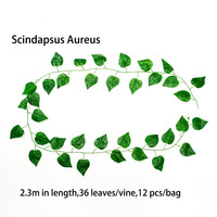 Hotsale 2.3m de lierre artificiel vignes pastèque raisin feuilles suspendues feuilles artificielles en plastique
