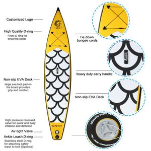 Inflatable Paddle Board Bag Mesh Isup Drop Stitch Custom Stand up DF <b>Fish</b> Scales Customizable Accessories Includes Paddle Backpa - Product Image 6