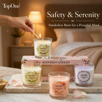Coffret Cadeau de Bougies Parfumées TopOne Style Nordique en Cire de Soja et Huiles Essentielles, Aromathérapie, avec Boîte Florale Rose pour Femme, Cadeau d'Anniversaire