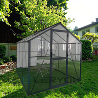 Serres de jardin en aluminium durables en forme de T, polyvalentes et élégantes pour la plantation de fleurs en intérieur, la relaxation en plein air, faciles à assembler