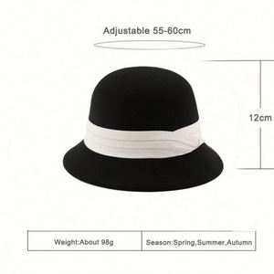 Sombrero Cloche de Lana Sintética para Otoño e Invierno, Estilo Vintage, Elegante, para Mujer, Moda, Iglesia, Venta al Por Mayor - Product Image 2
