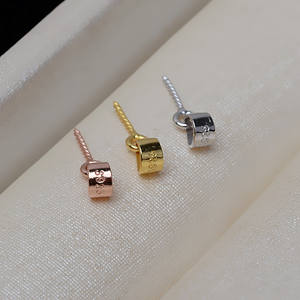 จี้เงินแท้ S925 สำหรับผู้หญิง ขนาด 3 มม. แบบเปล่า สำหรับงาน DIY อุปกรณ์เสริม 10 ชิ้น แบบเข็มตรง รูปเมล็ดแตงโม สำหรับสร้อยไข่มุก 7-13 มม. หรือสร้อยหยก - Product Image 3