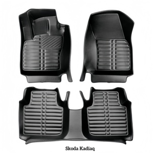 Ensemble complet de tapis de sol de voiture en cuir de luxe écologiques antidérapants imperméables 4 pièces pour VW Tiguan Touran Golf Polo Passat CC <span class=keywords><strong>Skoda</strong></span> - Product Image 5