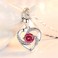 Collier en argent de mode coréenne pour femmes, bijoux, pendentif en zircon en forme de cœur pour couple, accessoires, vente directe d'usine