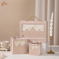 Boîte à dragées de mariage en velours de luxe léger européen, motif feu d'artifice, dorée à la feuille d'or, vide, pour cadeaux souvenirs