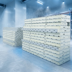 Panel de Pared y Techo <span class=keywords><strong>para</strong></span> Cuarto Frío, Tipo Sándwich de Acero con Aislamiento de Poliuretano, 150 mm de Espesor, con Cierre de Leva y Placa de PU - Product Image 2