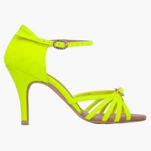 Nouvelle Arrivée Evkoodance – Chaussures <span class=keywords><strong>de</strong></span> <span class=keywords><strong>Danse</strong></span> Professionnelles Personnalisées à Talon <span class=keywords><strong>de</strong></span> 8,5 cm, Jaune Fluorescent, Souples, pour Salsa, Latin, Ballroom et Tango - Product Image 3