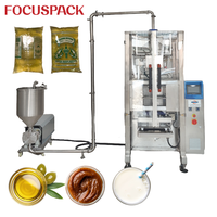 Máquina Envasadora Automática de Alta Velocidad Focusmac para Salsa de Tomate y Salsa de Chile con Etiquetado de Película Laminada y Control PLC