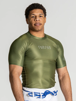 Tontons Factory – Nouveaux T-shirts et collants de compression sportifs personnalisés pour hommes, uniforme de BJJ, Rash Guard vert à manches courtes en polyester