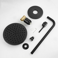 Installation dissimulée de robinet de douche de bain noir mat à poignée unique la plus vendue au Royaume-Uni avec vanne ronde en céramique pour les hôtels