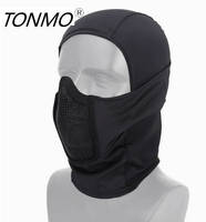 Nouvelle cagoule tactique en polyester à maille filet, séchage rapide, camouflage solide, pour la chasse, protection du visage et du cou (taille M)