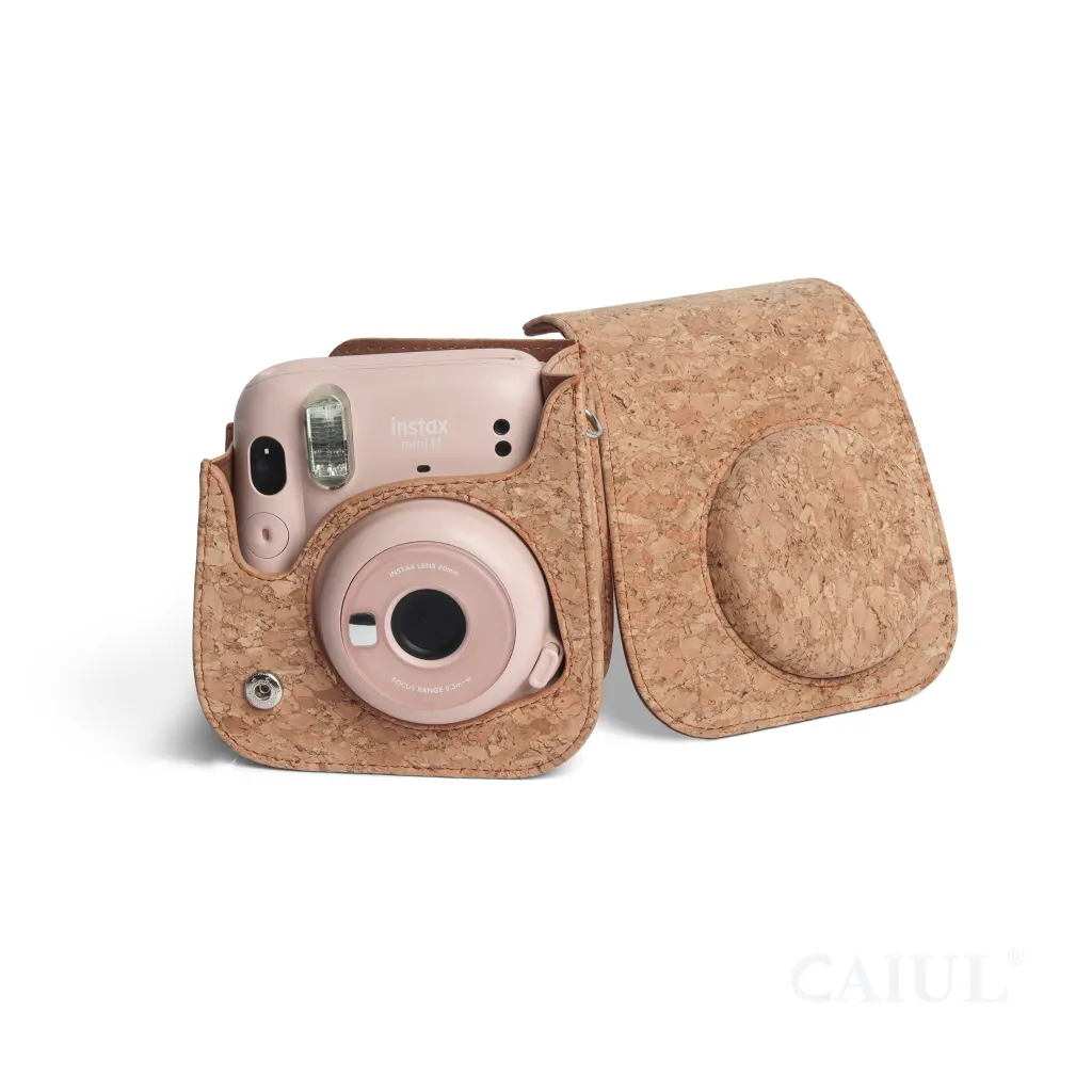 New Launched Primordial Style Cork Camera Natural Cork Pouch Case With Shoulder for Fujifilm Instax Mini 11 Camera
