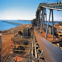 DTII(A) sistem rol konveyor, harga rendah dengan sabuk karet tahan panas/api kecepatan dapat diatur kapasitas tinggi 65-3950m/jam