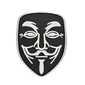 Emblema Tático Chenille PVC 3D Embossed, Etiqueta de Borracha Macia, Ecológica, Impermeável, Aplicável a Ferro, <span class=keywords><strong>Patches</strong></span> para Chapéus, Preto e Branco, Noite - Product Image 2