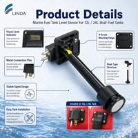 Capteur de niveau de carburant marin Linda pour réservoir de carburant portable de 12L et 24L, unité de transmission de niveau de carburant à flotteur pour bateau