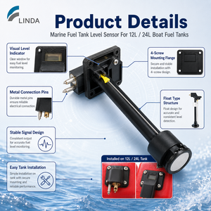 Linda Marine Fuel Tank Level Sensor for 12L 24L Portable Boat Fuel Tank <strong>Float</strong> Fuel Sending <strong>Unit</strong> - Product Image 4