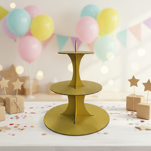 Custom Made Recyclable 3-Tier Large Round Paper <strong>Cake</strong> <strong>Stand</strong> with Matt Lamination Pink <strong>Cardboard</strong> for Wedding and Sushi Use - Product Image 3