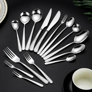 ชุดช้อนส้อมสแตนเลส A35 304 ลายตอก ทนทาน สำหรับใช้ในบ้านและโรงแรม - Product Image 2