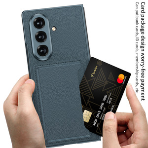 เคสหนังเทียมสำหรับ Samsung Z Fold 7 พร้อมช่องใส่บัตร ป้องกันโทรศัพท์แบบพับได้ - Product Image 3