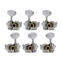 Mécaniques d'accordage de guitare Open Gear 3L3R avec boutons Chrome Butterbean pour guitare acoustique folk, pièces de rechange