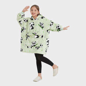 Sherpa Overs ize Wearable Flanell decke Weiche warme dicke große Kapuze Sweatshirt Decke Cosy Kid Animal Panda Decke Hoodie - Product Image 4