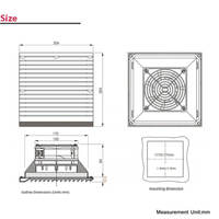 Ventilateur axial Holafan AC 230V avec auto-circulation, filtre à air IP54 pour équipement de communication et armoire électrique