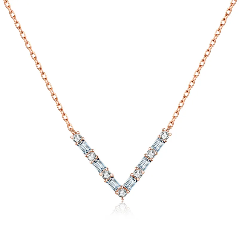 Neuheiten Halsketten für Frauen vergoldete V-förmige Silber Halskette Modeschmuck Halsketten